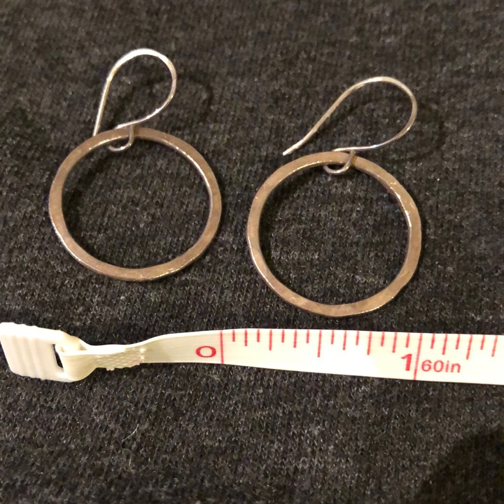 Beautiful hammered silver wire hoops